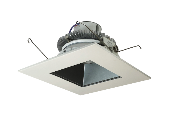 Nora Lighting NLCBC2-65640PW/10 6" Cobalt Click LED Retrofit, Square Reflector, 1000lm / 12W, 4000K, Pewter Reflector / White Flange