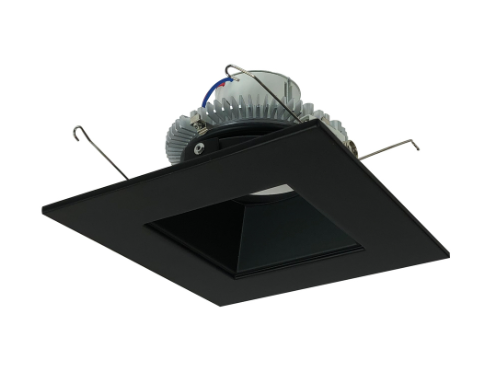 Nora Lighting NLCBC2-656CDBB/A 6" Cobalt Click LED Retrofit, Square Reflector, 750lm / 10W, Comfort Dim, Black Reflector / Black Flange