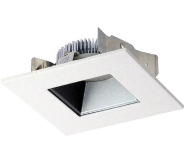 Nora Lighting NLCBS-4561227HZW 4 Inch Cobalt Shallow High Lumen LED Trim, Square/Square Regress, 1200lm, 2700K, Haze/White