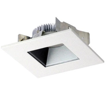 Nora Lighting NLCBS-4561230HZW 4 Inch Cobalt Shallow High Lumen LED Trim, Square/Square Regress, 1200lm, 3000K, Haze/White
