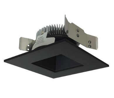 Nora Lighting NLCBS-4561235BB 4 Inch Cobalt Shallow High Lumen LED Trim, Square/Square Regress, 1200lm, 3500K, Black