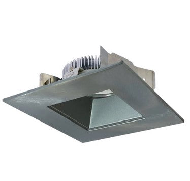 Nora Lighting NLCBS-4561235NN 4 Inch Cobalt Shallow High Lumen LED Trim, Square/Square Regress, 1200lm, 3500K, Natural Metal