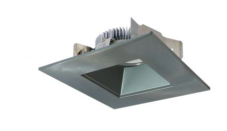Nora Lighting NLCBS-4568530NN 4" Cobalt Shallow Square Reflector With Square Aperture, 850lm, 3000K Color Temperature, Natural Metal Finish