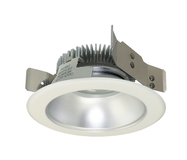 Nora Lighting NLCBS-4W511230HMPW 4" Cobalt Shallow High Lumen LED Trim, Round Reflector, lumens 1200lm, color temperature 3000K, Haze/Matte Powder White Finish