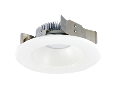 Nora Lighting NLCBS-4W511230MPW 4" Cobalt Shallow High Lumen LED Trim, Round Reflector, lumens 1200lm, color temperature 3000K, Matte Powder White Finish