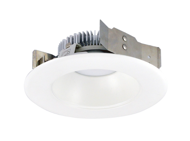 Nora Lighting NLCBS-4W518527MPW 4" Cobalt Shallow High Lumen LED Trim, Round Reflector, lumens 850lm, Color temperature 2700K, Finish Matte Powder White