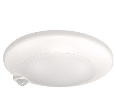 Nora Lighting NLOPAC-R7MS40W 7" AC Opal LED Surface Mount with PIR Motion Sensor, 1050lm / 15W, 4000K, White finish
