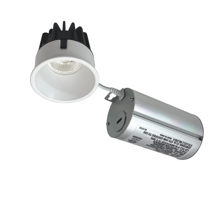 Nora Lighting NM2-2RTLDC6027MPW 2" M2 Round Trimless LED Downlight, Lumens 750lm / 8W,Color Temperature 2700K, Matte Powder White finish