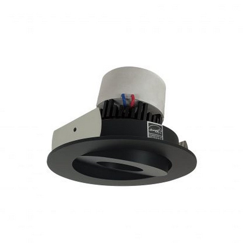 Nora Lighting NPR-4RG27XBB 12W 4 Inch Pearl LED Round Adjustable Gimbal Retrofit 1000lm 2700K 120V Triac/ELV Dimming Black Finish