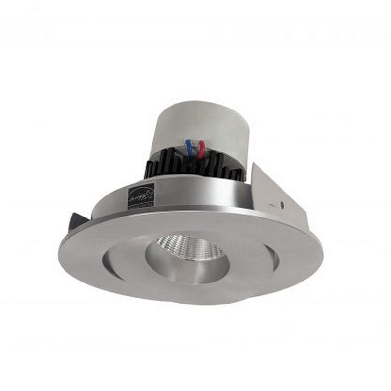 Nora Lighting NPR-4RG27XNN 12W 4 Inch Pearl LED Round Adjustable Gimbal Retrofit 1000lm 2700K 120V Triac/ELV Dimming Natural Metal Finish