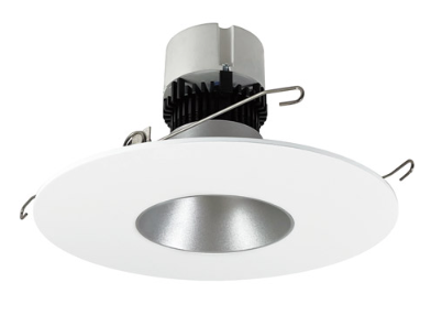 Nora Lighting NPR-56RNDC35XHZMPW 5"/6" Pearl LED Round Retrofit Reflector, Lumens 1200lm / 12W, Color Temperature 3500K, Haze Reflector / Matte Powder White Flange