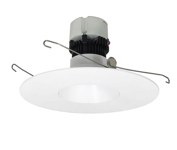 Nora Lighting NPR-56RNDC40XMPW 5"/6" Pearl LED Round Retrofit Reflector, Lumens 1200lm / 12W, Color Temperature 4000K, Matte Powder White Reflector / Matte Powder White Flange
