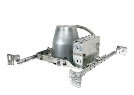 Nora Lighting NS-401QAT/IC 4" IC Air-Tight Line Voltage New Construction Housing, Wattage 15W