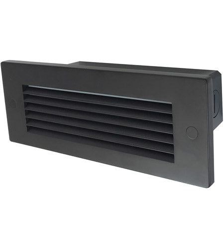 Nora Lighting NSW-841/32BZ Brick Die-Cast LED Step Light w/ Horizontal Louver Face Plate, 75lm, 3.3W, 3000K, Bronze, 120V Dimming