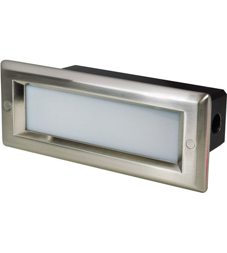 Nora Lighting NSW-842/32BN Brick Die-Cast LED Step Light w/ Frosted Lens Face Plate, 86lm, 3.3W, 3000K, Brushed Nickel, 120V Dimming