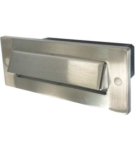 Nora Lighting NSW-843/32BN Brick Die-Cast LED Step Light w/ Horizontal Shroud Face Plate, 73lm, 3.3W, 3000K, Brushed Nickel, 120V Dimming