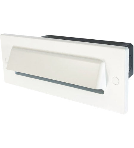 Nora Lighting NSW-843/32W Brick Die-Cast LED Step Light with Horizontal Shroud Face Plate, 73lm, 3.3W, 3000K, White, 120V Dimming