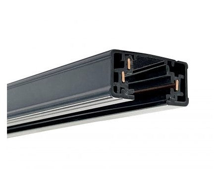 Nora Lighting NT-301B 2 Foot Black Single Circuit Track Section 1100 Maximum Watt Dead End Caps Included