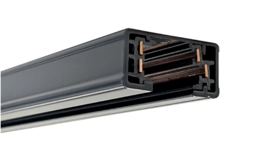 Nora Lighting NT-304BA 8 Foot One-Circuit Track System Halo Style, Black Finish