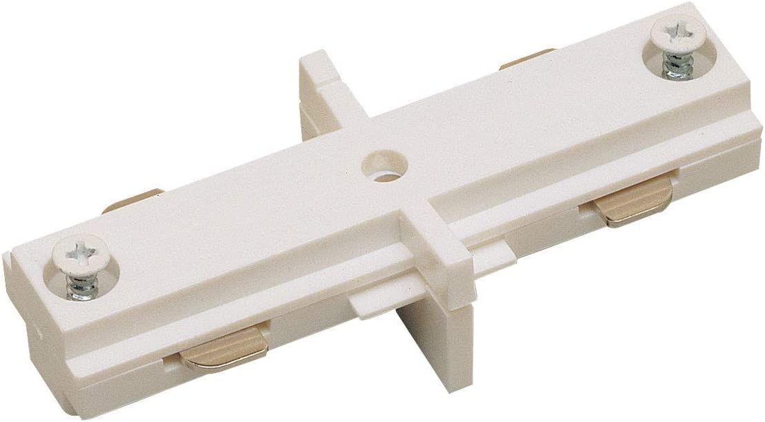 Nora Lighting NT-310W Single Circuit Straight Track Connector, White Finish