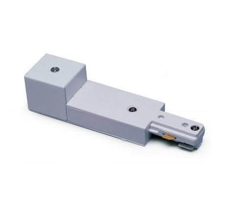 Nora Lighting NT-328S Live End Conduit Feed, 1 Circuit Track, Silver Finish
