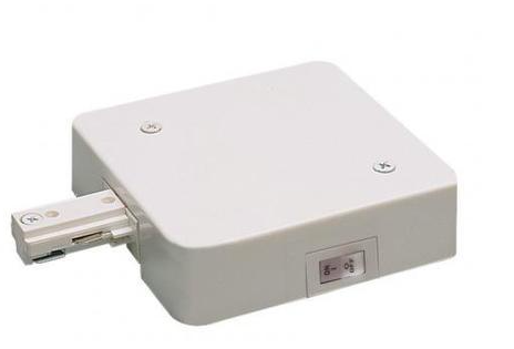 Nora Lighting NT-348W/10A One Circuit Track T-Bar Live End Feed, Ampere 10A, White Finish