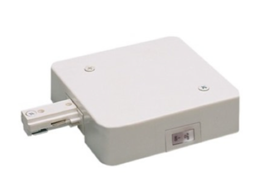 Nora Lighting NT-348W One Circuit Track T-Bar Live End Feed, White Finish