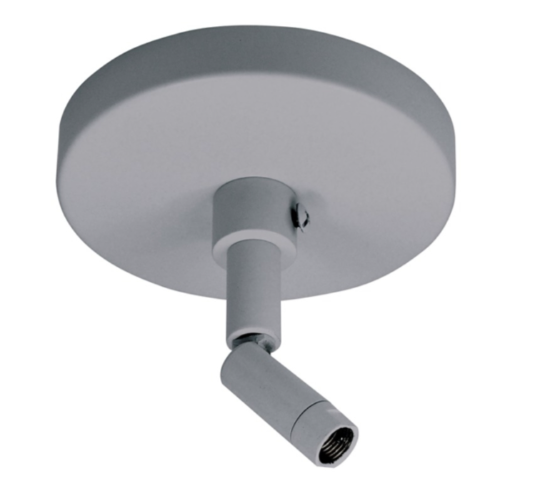 Nora Lighting NT-349S One or Two Circuit Track Sloped Ceiling Pendant Adapter, Silver Finish