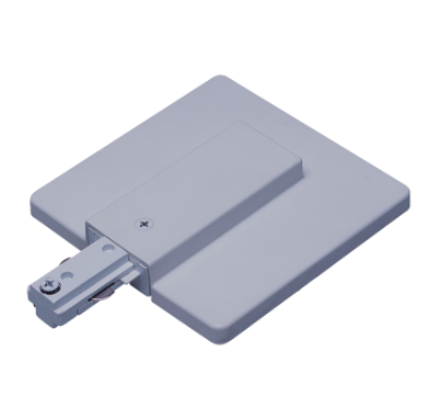 Nora Lighting NT-352S One Circuit Track Live End Feed w/ Canopy, Silver Finish