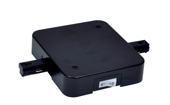 Nora Lighting NT-358B/12A One Circuit Track In-Line Feed w/ Circuit Limiter, Ampere 12A, Black Finish