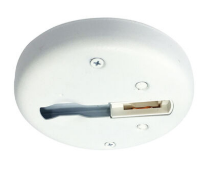 Nora Lighting NT-380W Round Monopoint Canopy for Track Head With/ Double Locking Adapter - White Finish