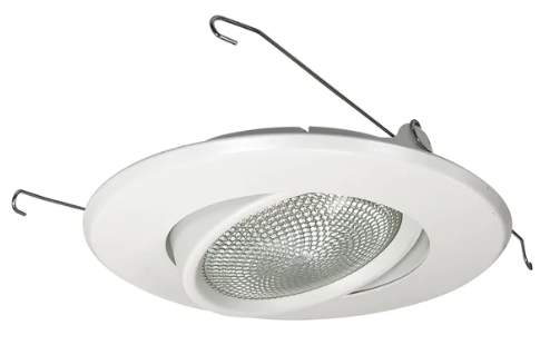 Nora Lighting NT-5060W 5" PAR30 Adj. Gimbal Ring w/ Metal Trim, White Finish