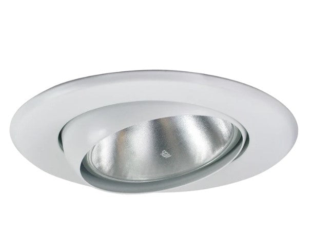 Nora Lighting NT-5070W 5 Inch BR/PAR30 Adj. Eyeball w/ Metal Trim, White Finish