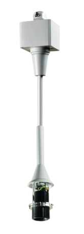 Nora Lighting NTH-160W Track Mounted Line Voltage Pendant Cord 8'-6" length 60W/Candelabra Base Max, White Finish