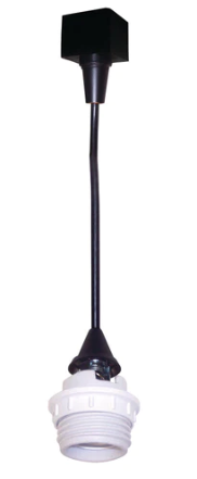 Nora Lighting NTH-161B Track Mounted Line Voltage Pendant Cord 8'-6" length Medium Base 100W/Max, Black Finish