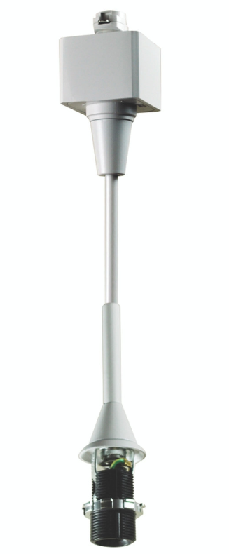 Nora Lighting NTH-161W Track Mounted Line Voltage Pendant Cord 8'-6" length Medium Base 100W/Max, White Finish