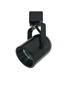 Nora Lighting NTH-694B/L Mini Baffle Round Back Cylinder L-Style Track Head MR16, Black Finish