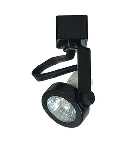 Nora Lighting NTH-697B/L Gimbal Ring L-Style Track Head Line Voltage MR16 GU10, Black Finish