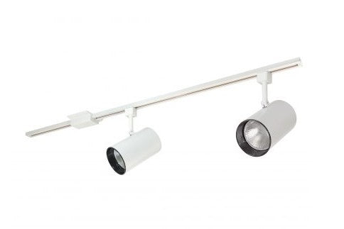 Nora Lighting NTL-151/2H 4-foot Track Pack with (2) Flat Back Cylinder PAR30 Track Heads, White Finish