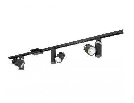 Nora Lighting NTLE-845930B 4-foot Track Pack with (3) Aiden Lumens 1150lm LED 90+ CRI Color Temperature 3000K Track Heads, Black Finish