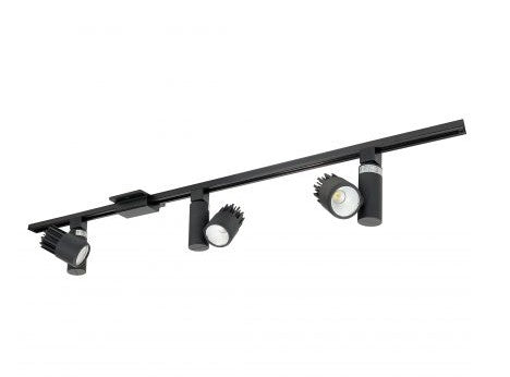 Nora Lighting NTLE-845940B 4-foot Track Pack with (3) Aiden Lumens 1150lm LED 90+ CRI Color Temperature 4000K Track Heads, Black Finish