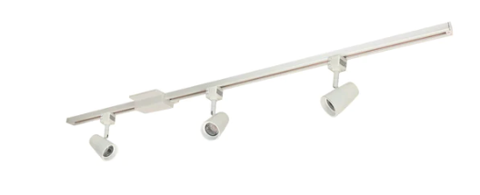 Nora Lighting NTLE-870930W 4-ft Track Pack w/3 MAC Track Heads, Color Temperature 3000K, White Finish