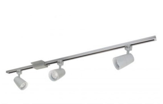 Nora Lighting NTLE-875930S 4-foot Track Pack with (3) MAC XL 90+ CRI Color Temperature 3000K, Lumens 1250lm, Watt 18W Track Heads, Silver Finish