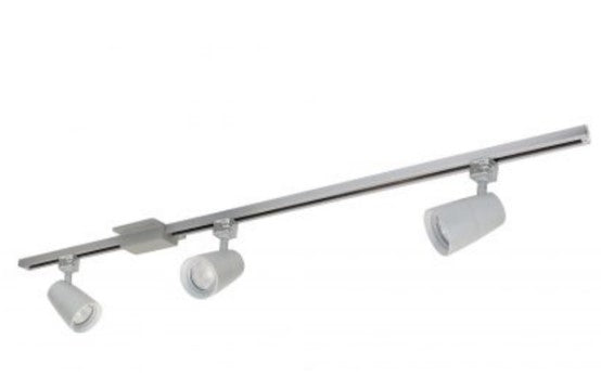 Nora Lighting NTLE-875935S 4-foot Track Pack with (3) MAC XL 90+ CRI Color Temperature 3500K, Lumens 1250lm, Watt 18W Track Heads, Silver Finish