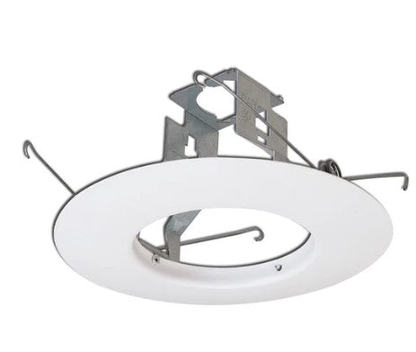 Nora Lighting NTM-300W 6 Inch BR/PAR30 Open Metal Trim with Bracket, White Finish