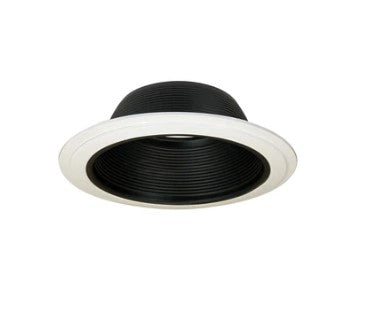 Nora Lighting NTM-30/2R 6 Inch BR/PAR30 Stepped Baffle with Regular & Oversize Plastic Rings, Black/White
