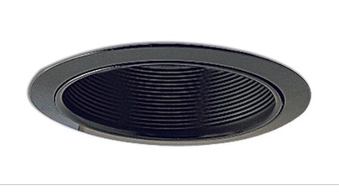 Nora Lighting NTM-30B 6 Inch BR/PAR30 Stepped Baffle with Plastic Ring, Black Finish