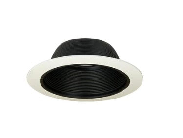 Nora Lighting NTM-30OV 6 Inch BR/PAR30 Stepped Baffle with Oversize Plastic Ring, Black/White Finish