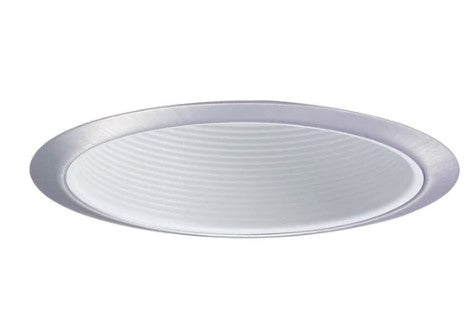 Nora Lighting NTM-31/2R 6 Inch BR/PAR30 Stepped Baffle with Regular & Oversize Plastic Rings, White Finish
