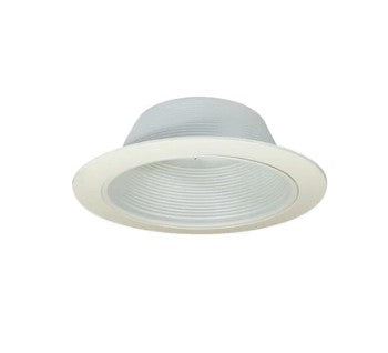 Nora Lighting NTM-31OV 6 Inch BR/PAR30 Stepped Baffle wth Plastic Oversized Ring, White Finish